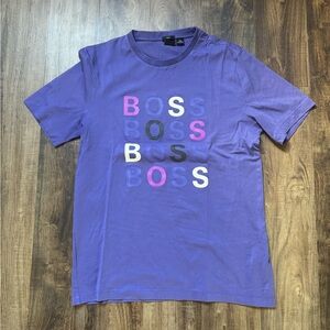 Men’s Hugo Boss Purple and Pink Short Sleeve Tee